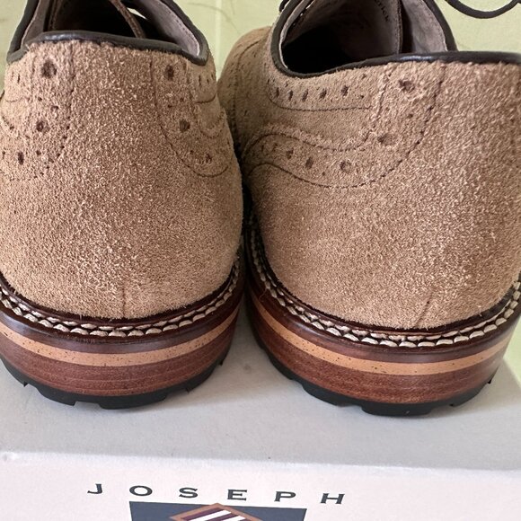 JOSEPH ABBOUD MEN\'S WING TIP SUEDE LEATHER FREDERICK DRESS SHOES:NIB TAN  9M main image 12